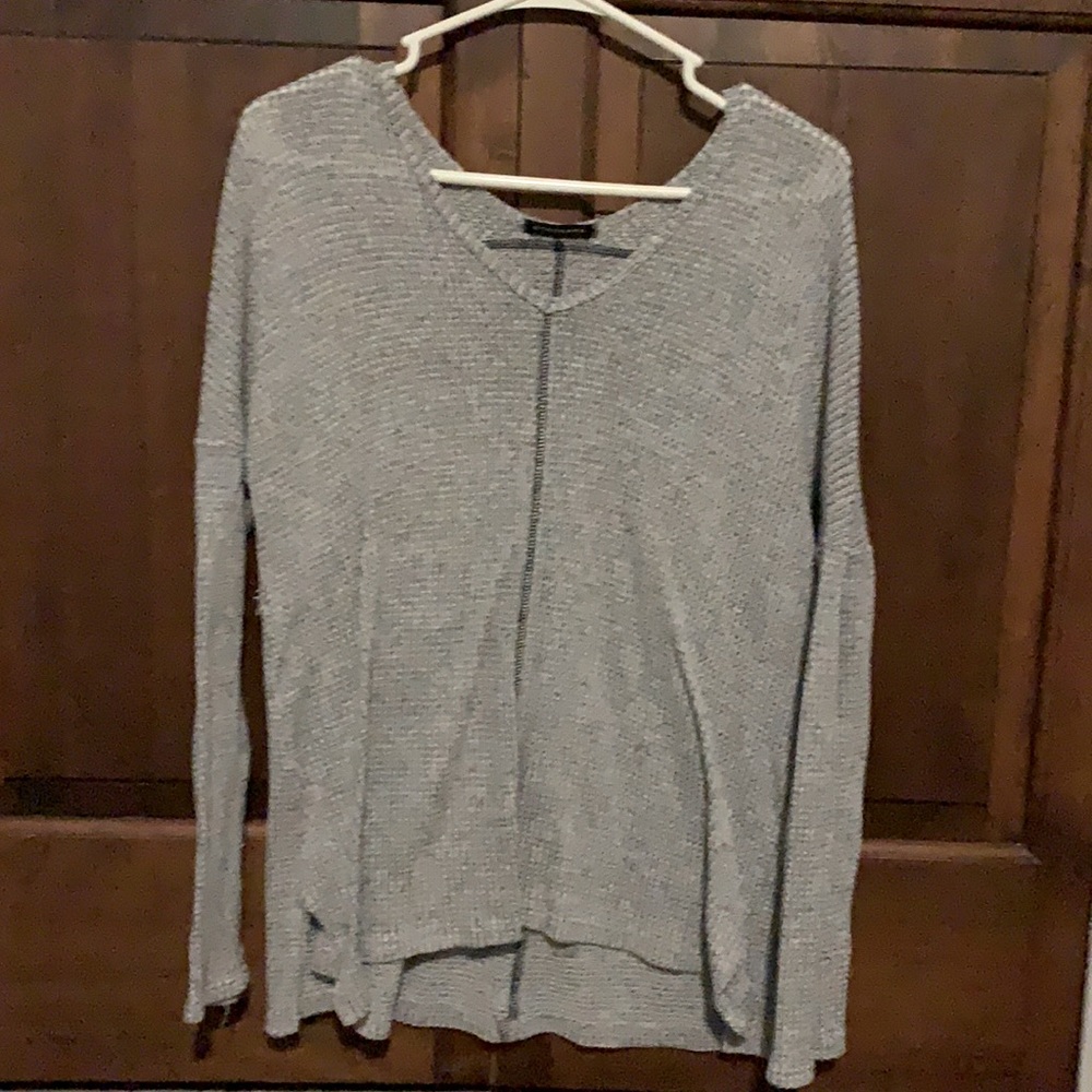 Waffle Knit Light Grey Top Size M